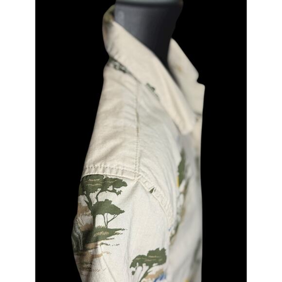 Safari Print Button Up Shirt XL Men’s 18/20 Elephant Giraffe Arizona Jean Co - Picture 11 of 12